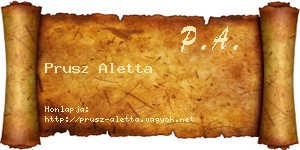 Prusz Aletta névjegykártya